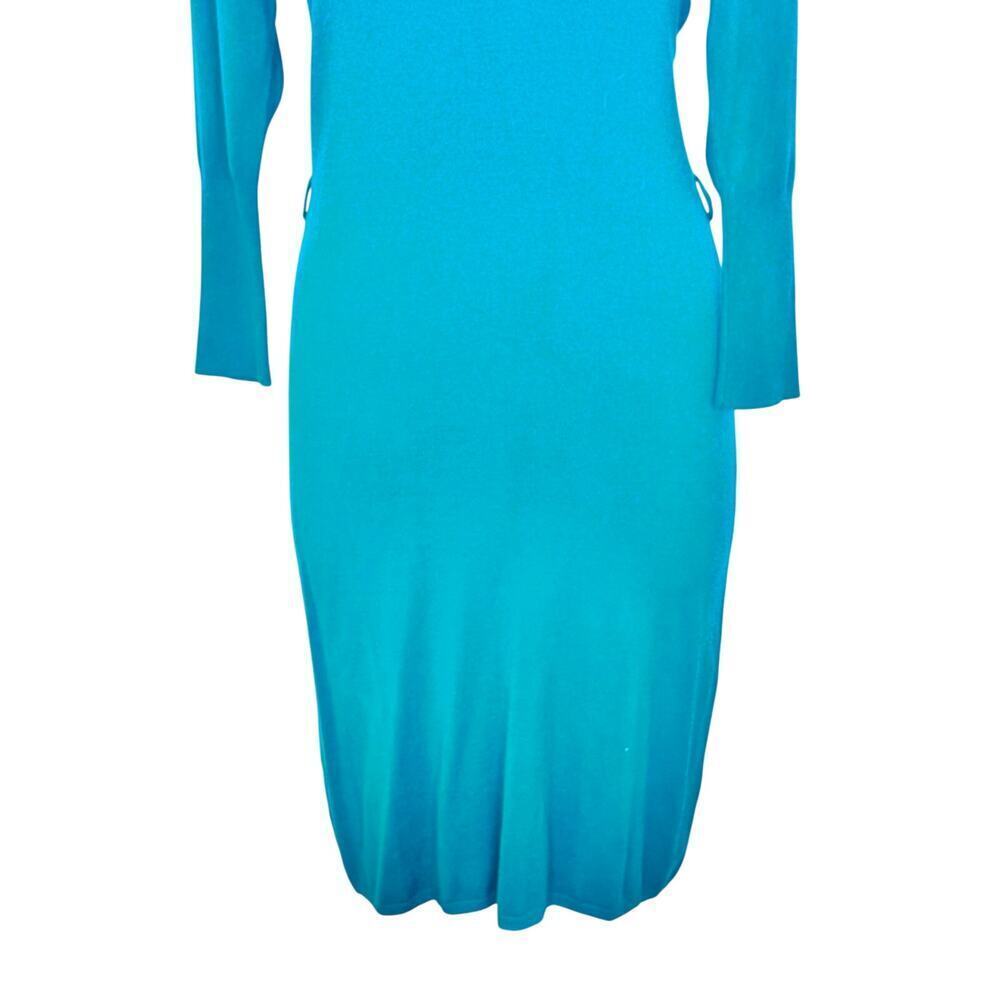 New VERTIGO PARIS Teal‎ Knit Sweater Midi Dress Long Sleeve Women's Sz M - Picture 5 of 14
